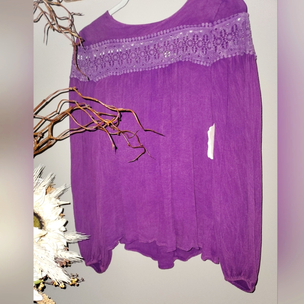 NWT Altered State purple "Velvet look" blouse
